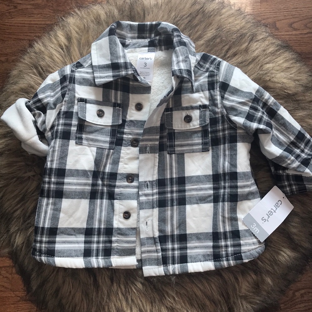 NWT Sherpa Flannel Jacket Infant Size 3m